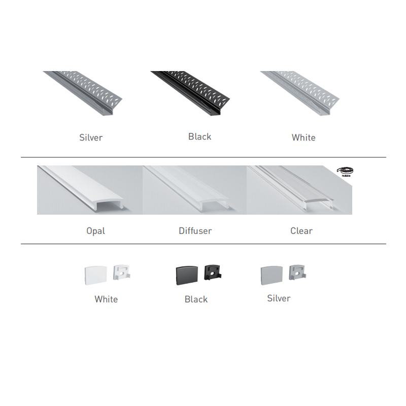 Plaster In Corner LED Aluminum Channel For 15mm Double Row LED Tape Lights Plaster In Corner LED Aluminum Channel For 15mm Double Row LED Tape Lights